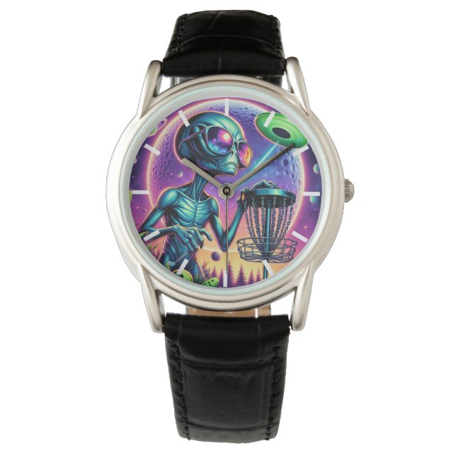 Alien and Flying Disc Golf Saucer Watch (Front)