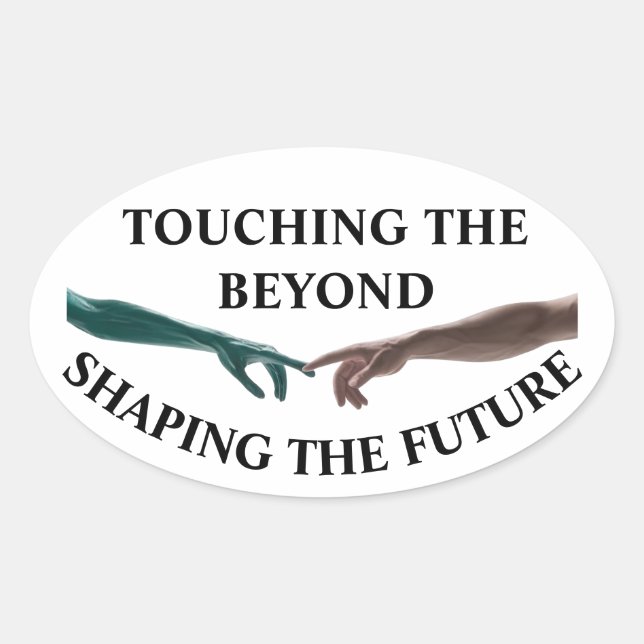 Alien and Human Oval Sticker (Front)