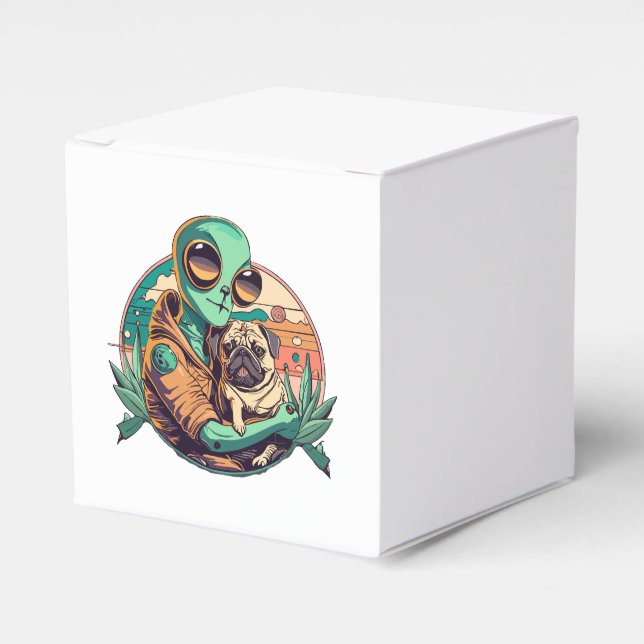 Alien and Pug Favor Boxes (Front Side)