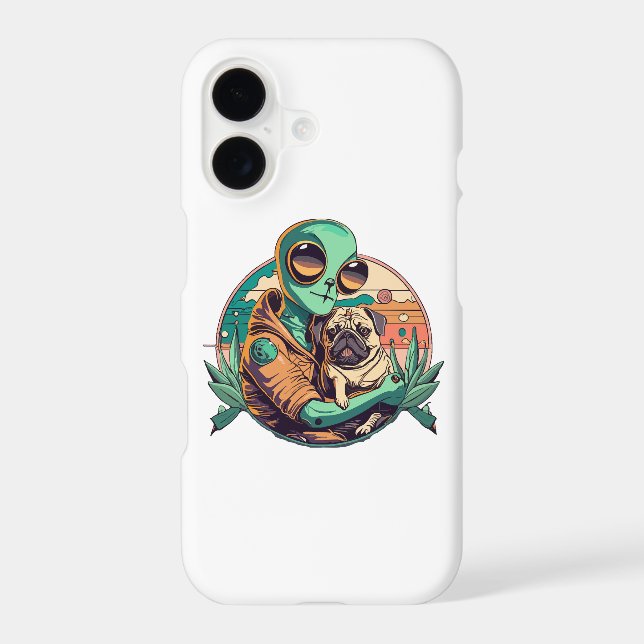Alien and Pug Iphone Case (Back)