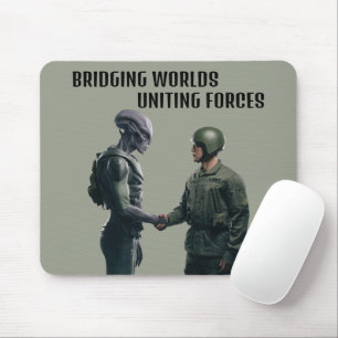Alien and Soldier Mouse Pad
