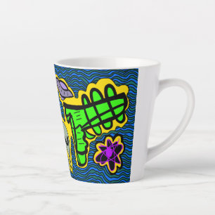 alien and space gun latte mug