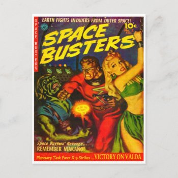 Alien And Spaceman Fighting Over Beautiful Woman Postcard by TimeArchive at Zazzle