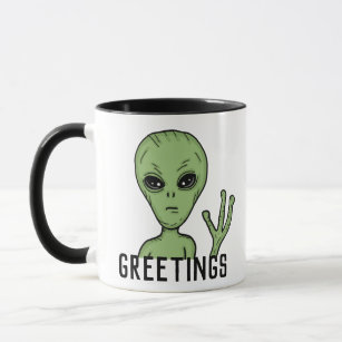 Alien and UFO Greetings Mug