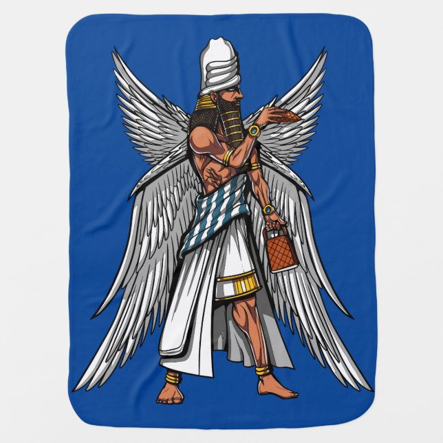 Alien Anunnaki God Ancient Sumerian King Baby Blanket (Front)