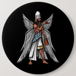 Alien Anunnaki God Ancient Sumerian King Button