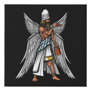 Alien Anunnaki God Ancient Sumerian King Faux Canvas Print