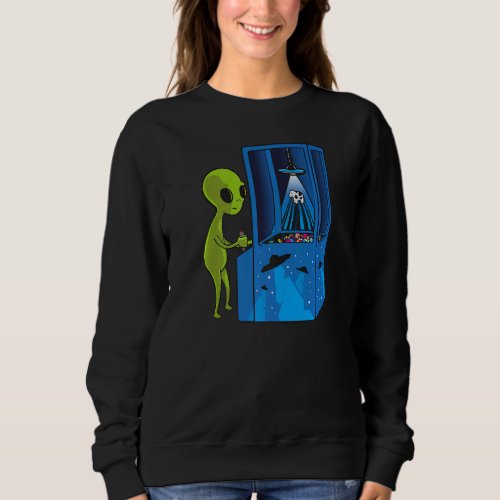 Alien Arcade Cow Grabber Alien Abduction Fairgroun Sweatshirt
