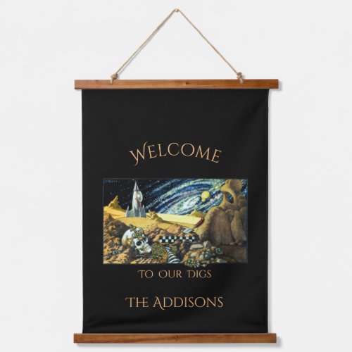 Alien Archeology Welcome  Hanging Tapestry