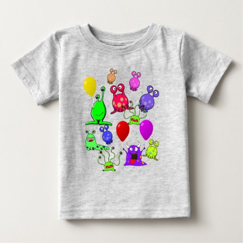 Alien Art  Party with Aliens Baby T_Shirt