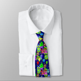 Alien Art * Party with Aliens Neck Tie
