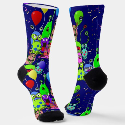 Alien Art  Party with Aliens Socks