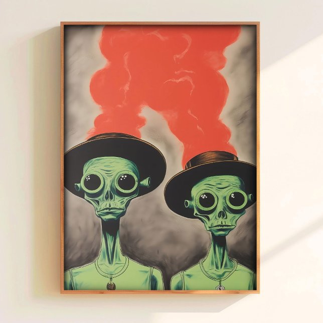 Alien Art Print Ufo Lover Gift Aliens Wall Art Pri (Creator Uploaded)
