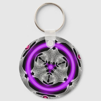 Alien Art - Purple Neon Keychain
