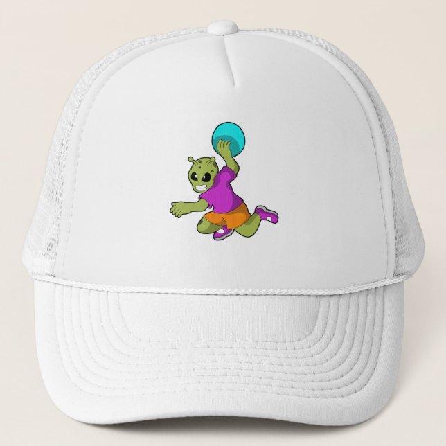 Alien at Handball player with Handball Trucker Hat (Front)