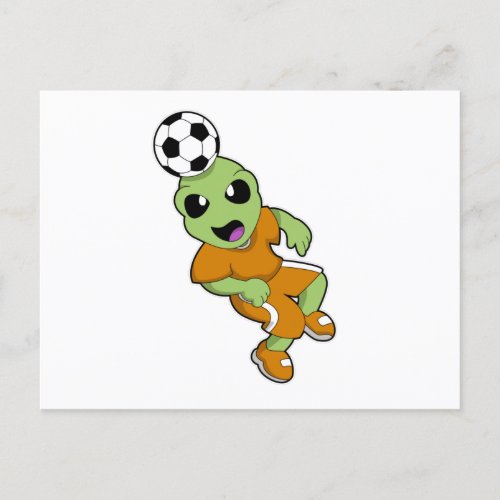 Alien at Soccer Sports Postcard