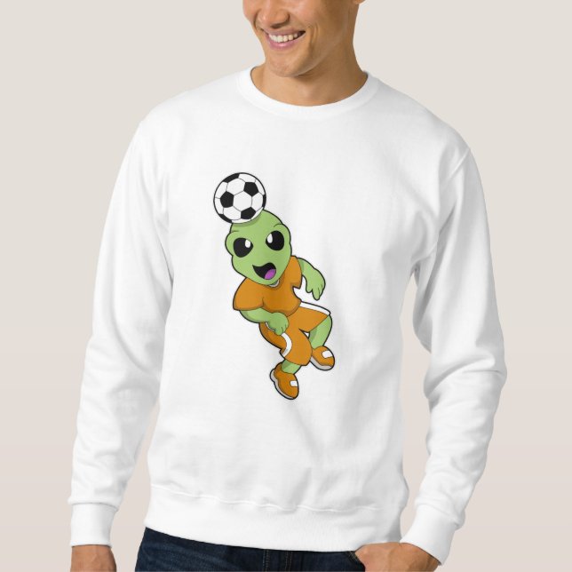 Alien at Soccer Sports Sweatshirt (Front)