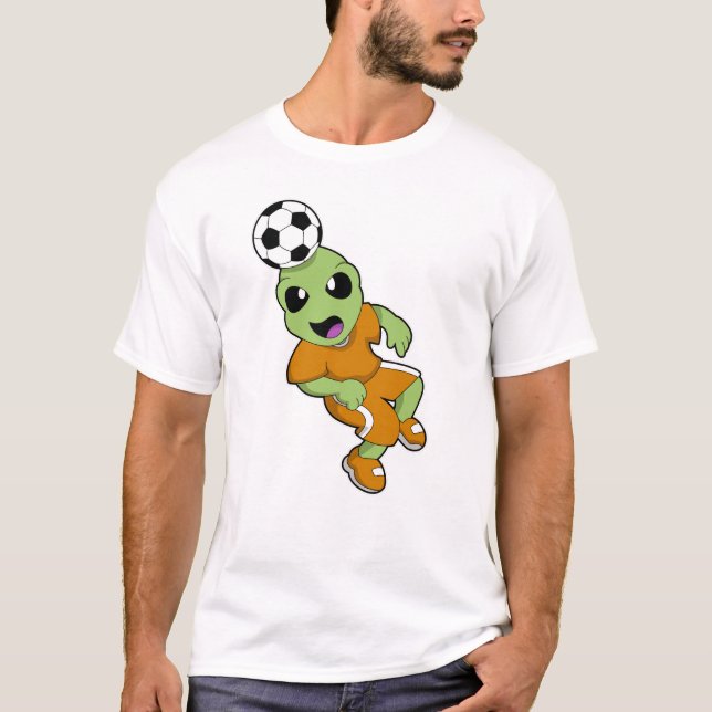Alien at Soccer Sports T-Shirt (Front)
