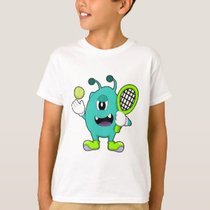 Alien at Tennis with Tennis racket T-Shirt