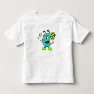 Alien at Tennis with Tennis racket Toddler T-shirt