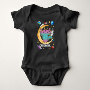 Alien Axolotl Pastel Goth Space Crescent Baby Bodysuit
