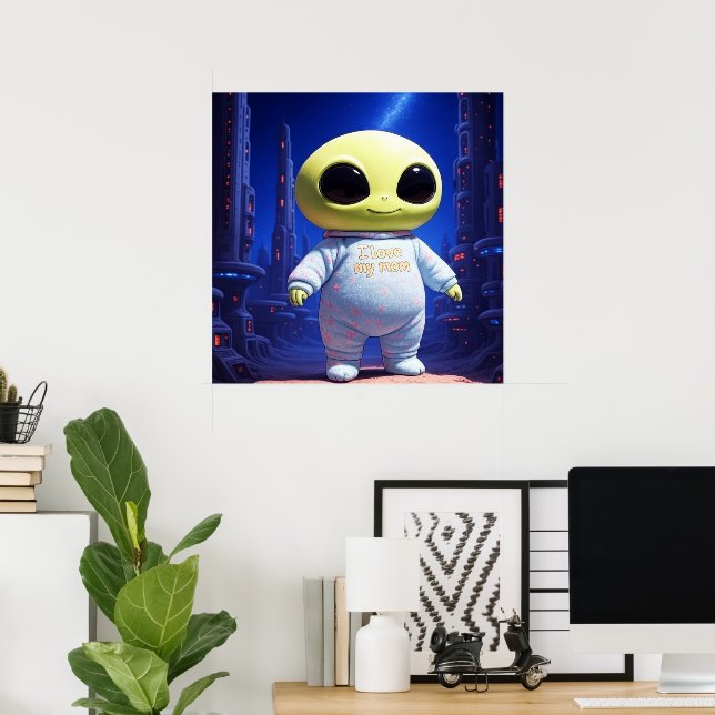 Alien Baby AI Alien  Poster (Home Office)