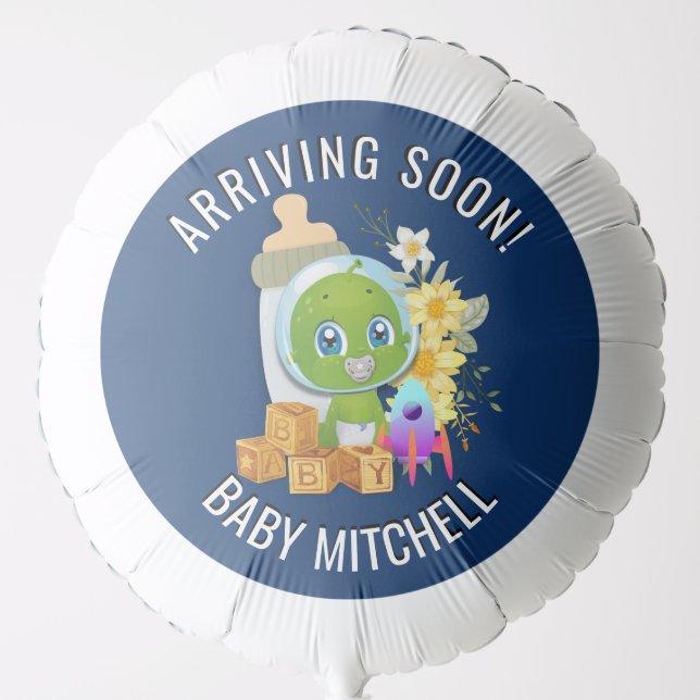 Alien Baby Shower Large Helium Balloon (Front)