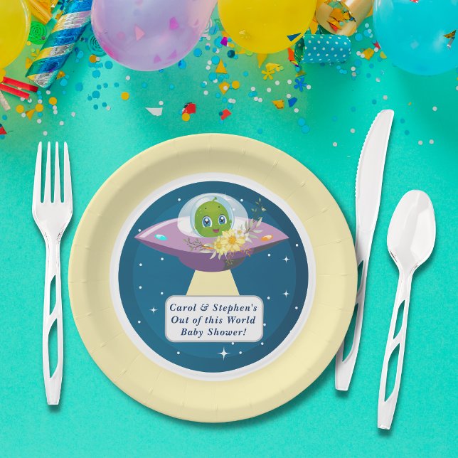 Alien Baby Shower Paper Plates (Creator Uploaded)