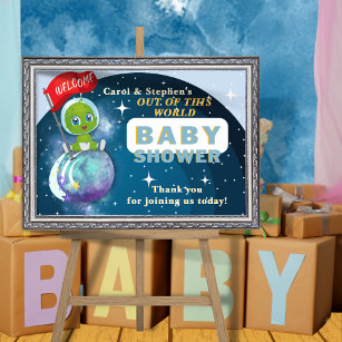 Alien Baby Shower Welcome Poster