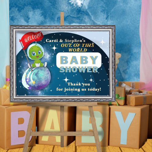 Alien Baby Shower Welcome Poster