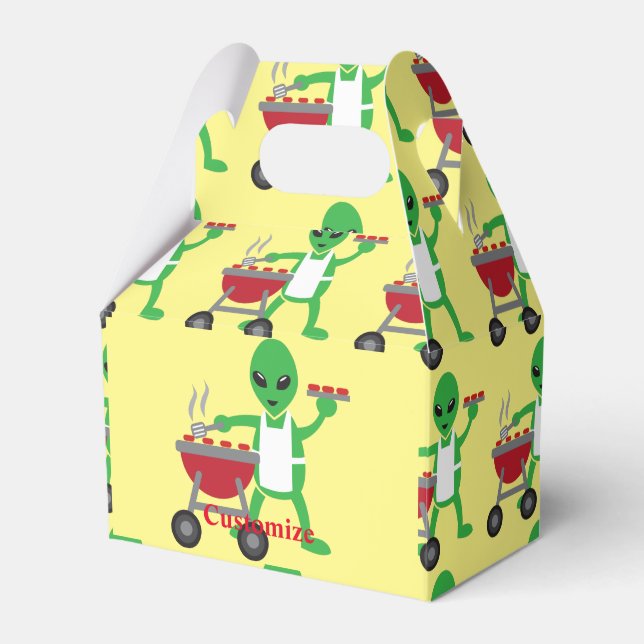 Alien Barbecue Cookout Thunder_Cove Favor Boxes (Front Side)