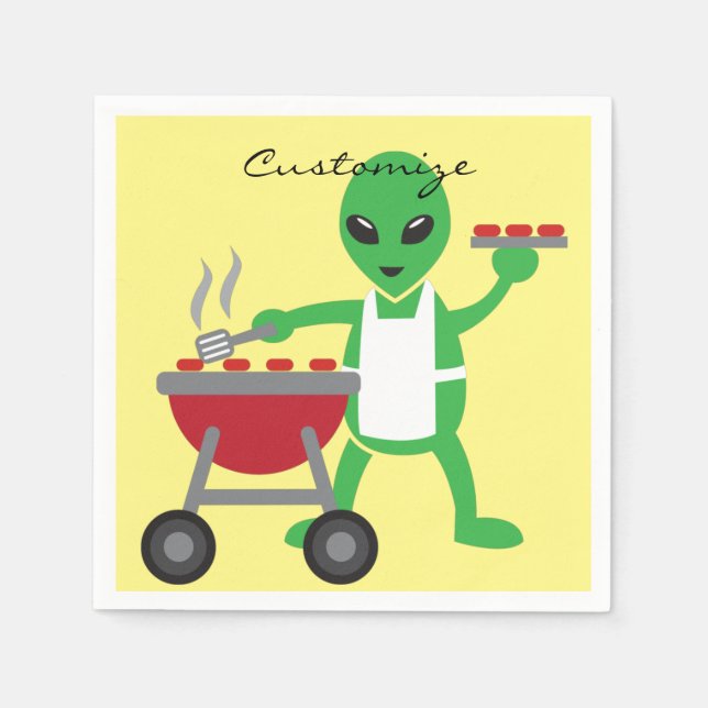 Alien Barbecue Cookout Thunder_Cove Napkins (Front)