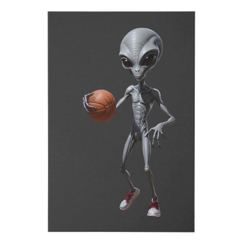 Alien Basketball Faux Canvas Print