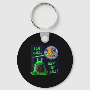 Alien Bble Funny Brainrot Dog Meme Space I Am Bble Keychain