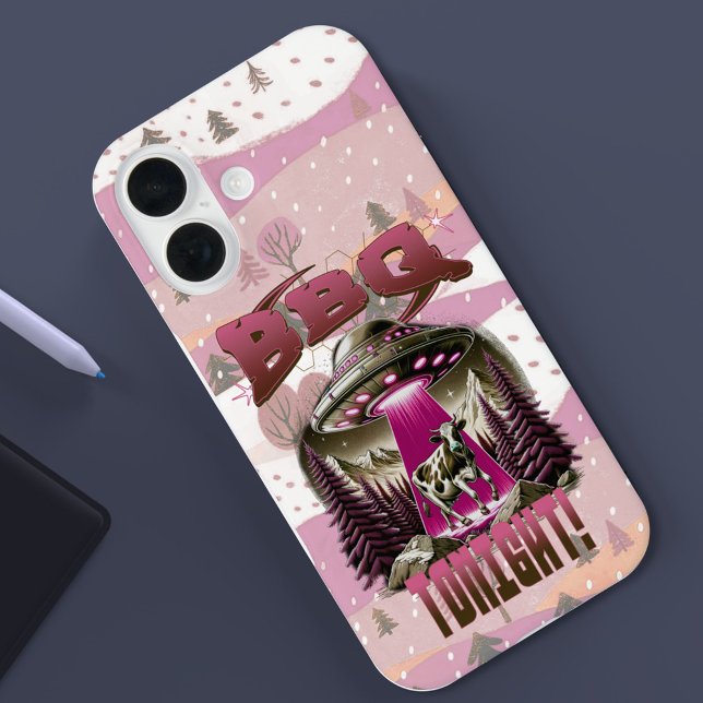 Alien BBQ Cow Abduction Joke Iphone Case (Creator Uploaded)