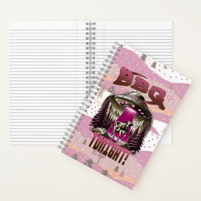 Alien BBQ Cow Abduction Joke Notebook (Inside)