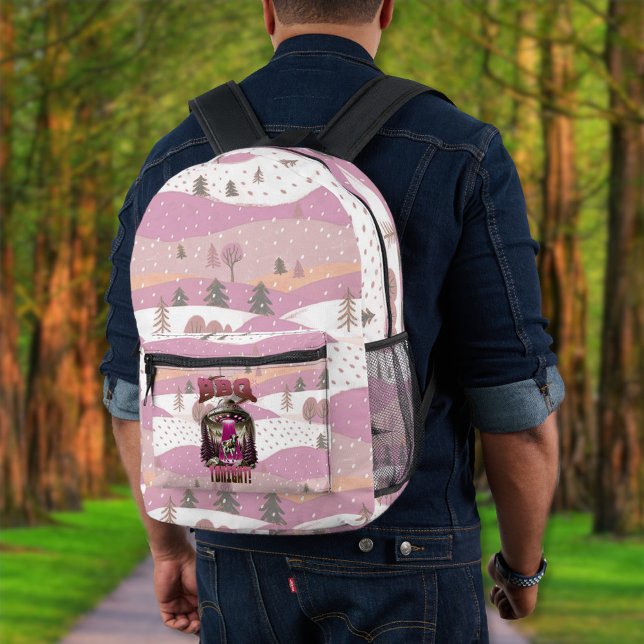 Alien BBQ Cow Abduction Joke Printed Backpack (Creator Uploaded)