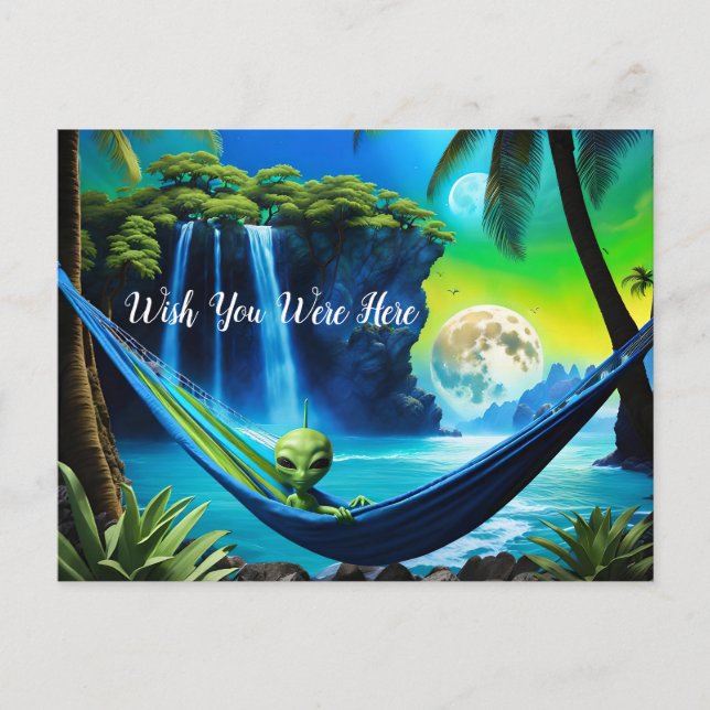 Alien Beach Vacation -Wish You Were Here Postcard (Front)