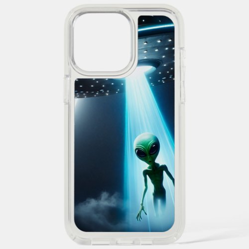 Alien Beaming Up To Flying Saucer iPhone 15 Pro Max Case