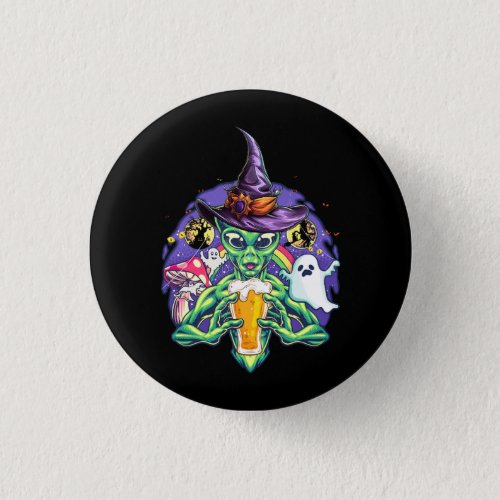 Alien Beer Peace Sign Lazy Drinking Halloween Zomb Button