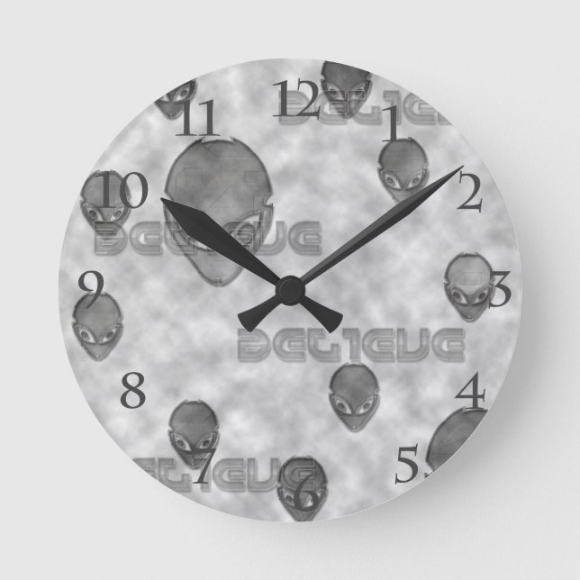 Alien Believe Round Clock (Front)