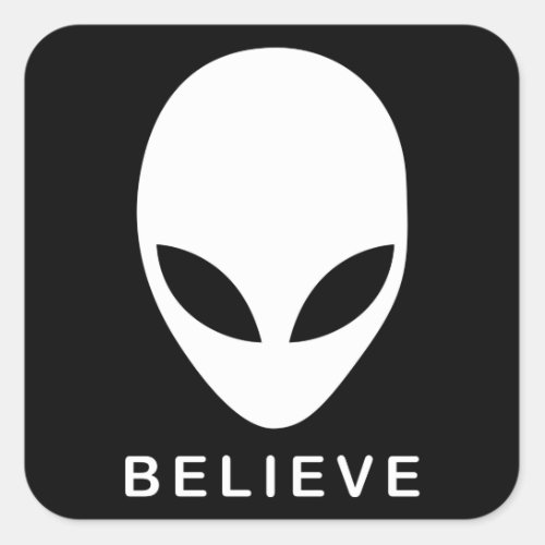 Alien Believe Square Sticker
