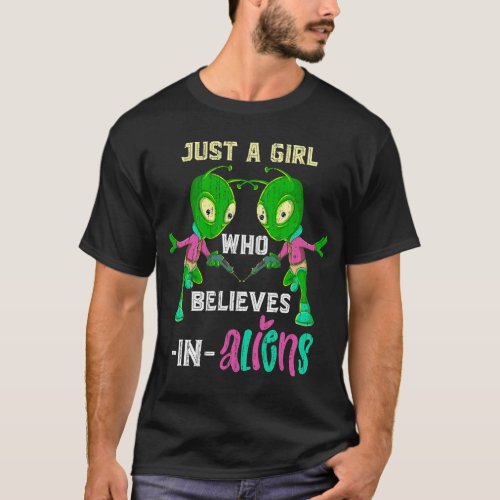 Alien Believer Girls Women Sci Fi Extraterrestrial T_Shirt