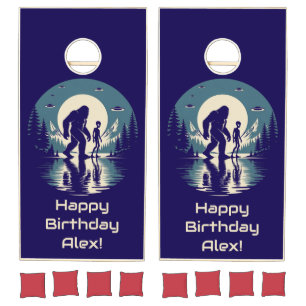 Alien Bigfoot Cornhole Board Cryptid Set
