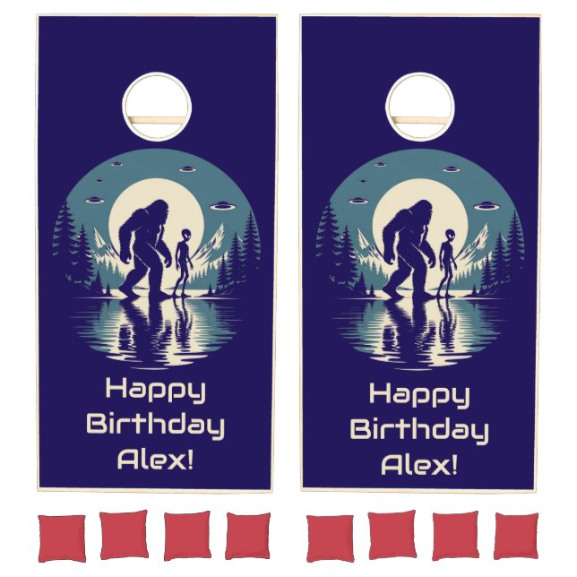 Alien Bigfoot Cornhole Board Cryptid Set (Set)