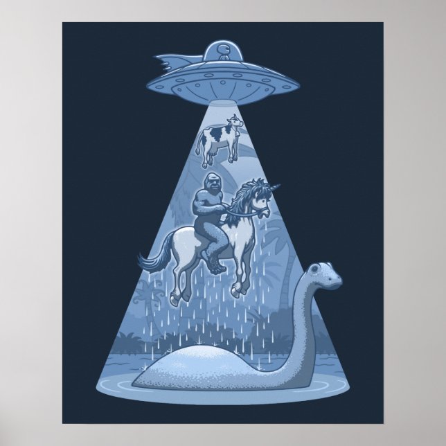 Alien, Bigfoot, Unicorn, Nessie Poster (Front)