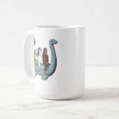 Alien Bigfoot Unicorn Riding Loch Ness Monster Coffee Mug (Front Left)