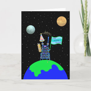 Alien Birthday card 1 with verse by Jo Images