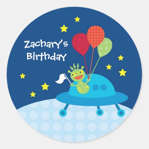 Alien Birthday Sticker