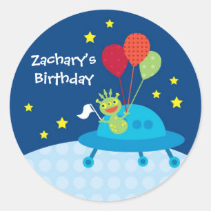 Alien Birthday Sticker